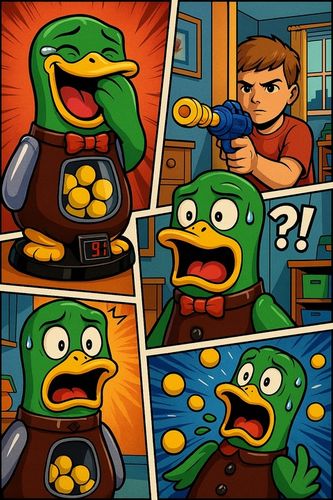 GŁODNA KACZKA XXL STRZELANIE DO CELU UCIEKA LED 2xPISTOLET PREZENT URODZINY na Arena.pl