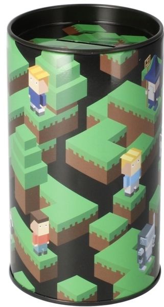 Skarbonka metalowa okrągła Pixel zdjęcie 2