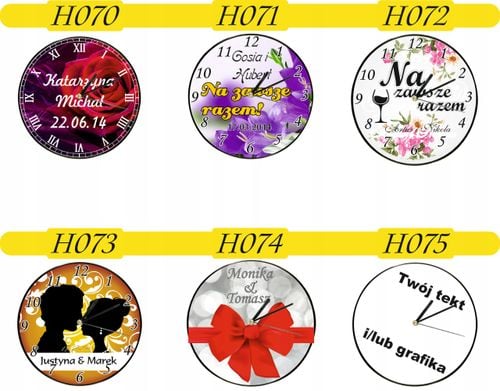 ZEGAR ścienny PREZENT duży wybór wzorów + IMIONA DATA twój tekst na Arena.pl