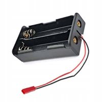 KOSZYK BOX NA 2 BATERIE OGNIWA AKUMULATORKI 18650 RÓWNOLEGŁY + WTYK