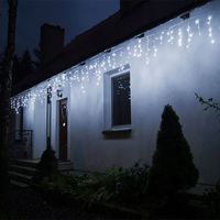 SOPLE ZEWNĘTRZNE 500LED GIRLANDA ŚWIETLNA KURTYNA LAMPKI 22,5m ZIMNE BIAŁE