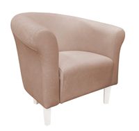 Fotel Milo Mikrofaza 2 beż nogi 15 białe