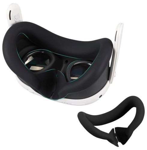 SILIKONOWA OCHRONA NA TWARZ DO META QUEST 3 CZARNA GOGLE VR NAKŁADKA OSŁONA na Arena.pl
