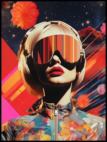 Plakat 75x100cm Retrofuturystyczna Muza na Arena.pl