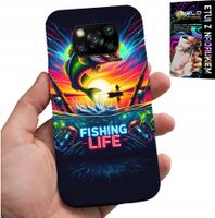 ETUI DO XIAOMI POCO X3 - WZORY WĘDKARSKIE RYBY POŁÓW WĘDKA PLECKI