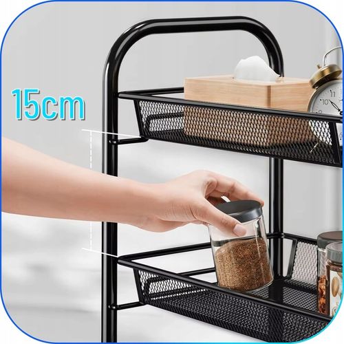 MOBILNY REGAŁ KUCHENNY ŁAZIENKOWY STOLIK NA KÓŁKACH METALOWY WÓZEK 4 na Arena.pl