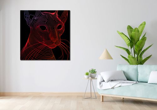 Obraz 100x100cm Cyfrowa Kocica na Arena.pl