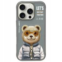 2 x Nimmy etui iPhone 16 Pro 6.3" szary/gray Cool&Cute 2.0 Bear