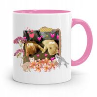 Kubek Różowy Dla Dziewczyny Żony You&Me Z Nadrukiem Ze Zdjęciem