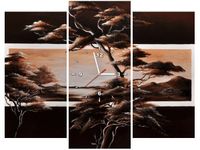 90CM 70 ZEGAR 3 ELEM AFRYKAŃSKI KRAJOBRAZ SCIENNY DRUK