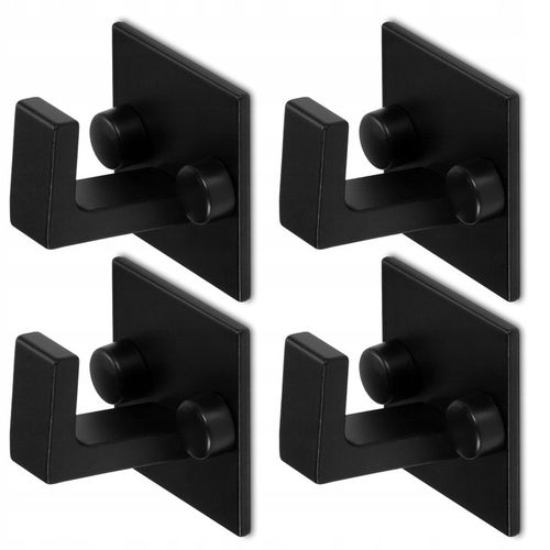 4x HACZYK WIESZAK NA RĘCZNIKI ŁAZIENKOWY ŚCIENNY CZARNY PROSTY LOFT SOLIDNY na Arena.pl