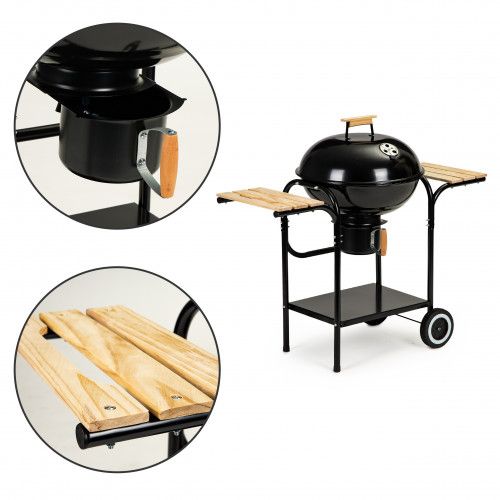 GRILL WĘGLOWY MULTIGARDEN Z KOŁAMI I POPIELNIKIEM RUSZT 40CM na Arena.pl