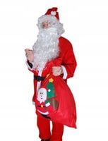 Strój Mikołaja DŁUGA broda Lux+Peruka+worek na prezenty