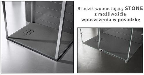 Brodzik Kamienny 80 x 120 Grey na Arena.pl