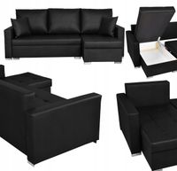 Narożnik rozkładany z funkcją spania ekoskóra Varius rogówka Family Meble