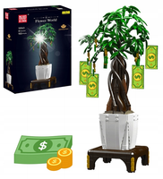 Drzewko Szczęścia Klocki PUZZLE Kwiaty W Doniczce 3D Kwiat Z Kasą 905 Dolar