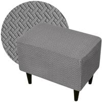 POKROWIEC NA PODNÓŻEK PUF ELASTYCZNY ŻAKARD JODEŁKA OEKO TEX CIEMNY SZARY