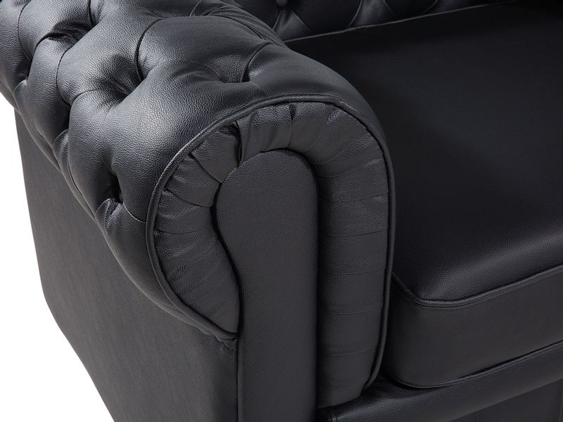 Fotel skórzany czarny CHESTERFIELD zdjęcie 7