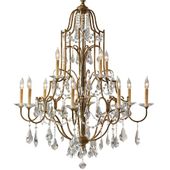 Świecznikowa LAMPA wisząca FE-VALENTINA12 Elstead FEISS metalowa OPRAWA pałacowa ZWIS z kryształkami brąz przezroczysty