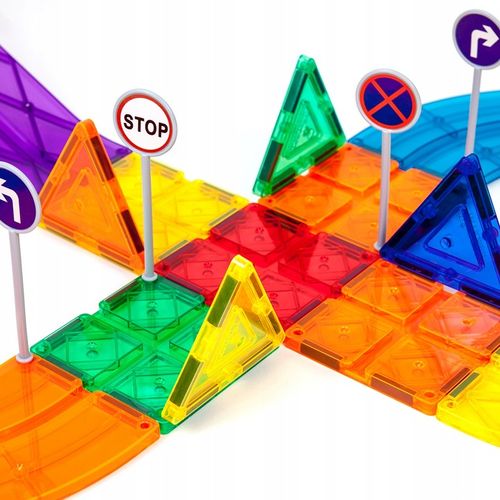 Tor magnetyczny samochodowy Picasso Tiles klocki magnetyczne 50 el duży na Arena.pl