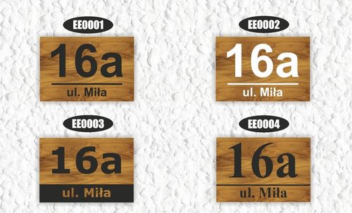 RÓŻNE WZORY TABLICZKA + DYSTANSE MONTAŻOWE | Z NUMEREM DOMU ADRESEM ULICĄ na Arena.pl