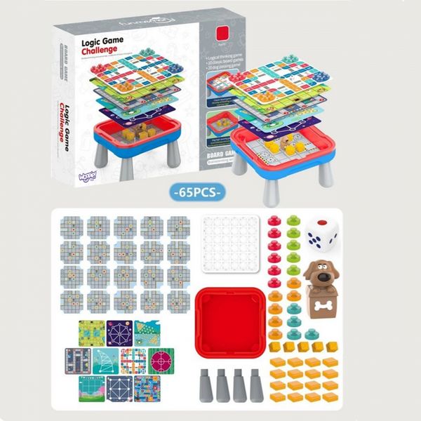 WOOPIE Stolik Gier Planszowych Logicznych 65 el. Zestaw 11w1 zdjęcie 99