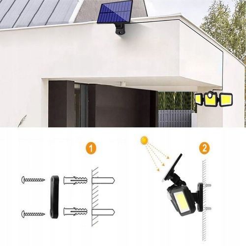 MOCNA LAMPA SOLARNA 3w1 LED COB OSOBNY PANEL CZUJNIK RUCHU ZMIERZCHU na Arena.pl