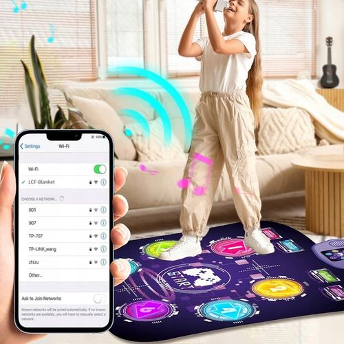 MATA LED DO TAŃCZENIA MUZYCZNA GRA DZIECI INTERAKTYWNA Z BLUETOOTH 5 TRYBÓW na Arena.pl