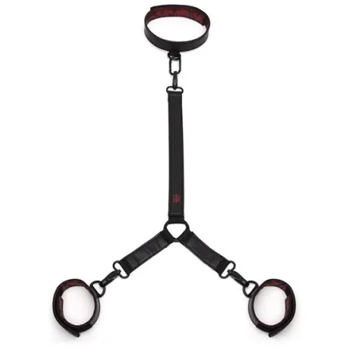 fifty shades of grey sweet anticipation - obroża z mankietami, czarno na Arena.pl