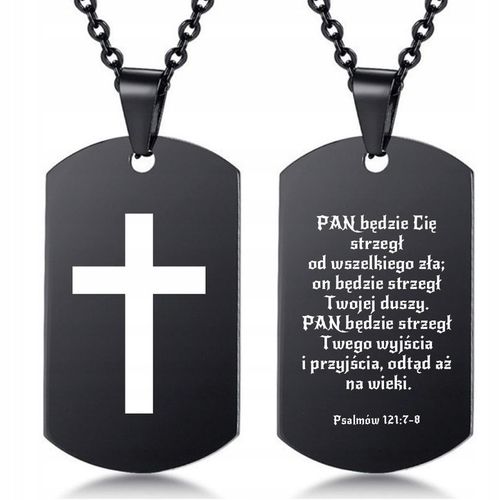 Zawieszka Nieśmiertelnik z Krzyżem Modlitwa Stal na Arena.pl