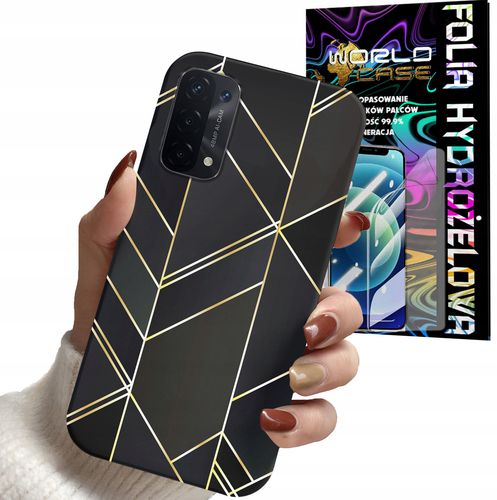 ETUI DO OPPO A54 5G A74 5G - MARMUREK GEOMETRYCZNE WZORY DLA KOBIET + FOLIA na Arena.pl