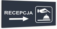 Tabliczka informacyjna ATRACYTOWA nierdzewna RECEPCJA DOWOLNY NADRUK