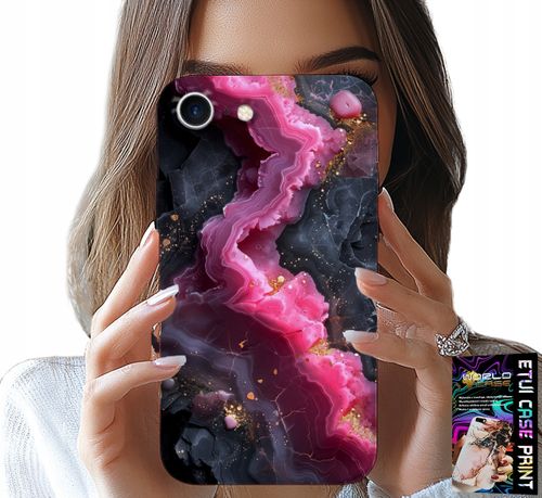 ETUI DO IPHONE SE / SE2 - RÓŻOWY MARMUREK PLECKI, MODNE WZORY na Arena.pl