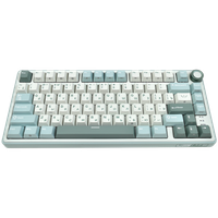 royal kludge r75 sky cyan gaming keyboard k silver switch