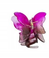 Spinka klamra plastikowa motyl dwukolorowy różowo-brązowy 7 cm