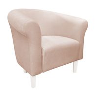 Fotel Milo Mikrofaza 1 jasny beż nogi 15 białe