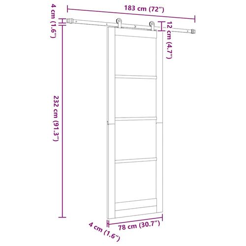 Drzwi Przesuwne ORKDAL Brązowy 78 x 232 cm Drewno i metal na Arena.pl