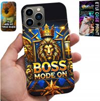 ETUI DO IPHONE 13 PRO - BOSS LEW Z KORONĄ NA TARCZY CASE + FOLIA