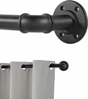 Karnisz czarny do zasłon 76-228 cm