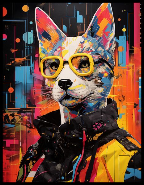 Plakat 50x65cm Kot w Miejskim Stylu zdjęcie 2