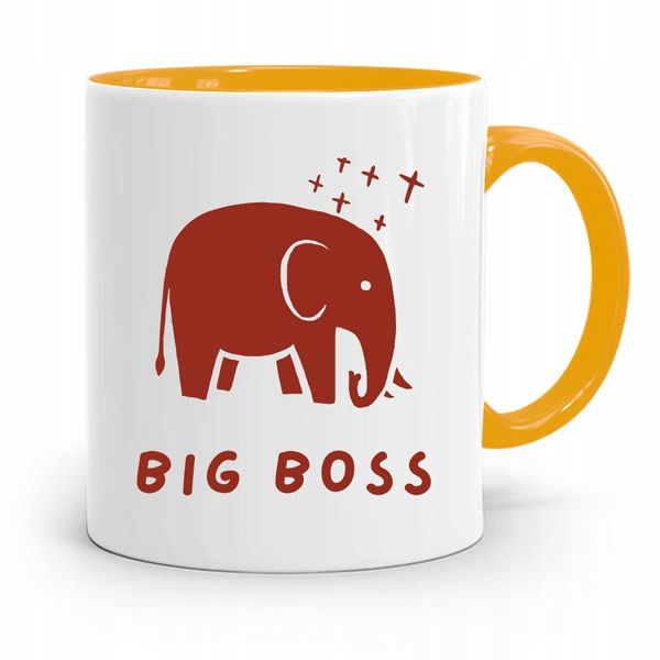Kubek Żółty Prezent Dla Szefa Big Boss Z Nadrukiem Ze Zdjęciem zdjęcie 1