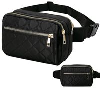 Czarna wodoodporna nerka damska saszetka na pas ramię biodrówka