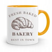 Kubek Żółty Dla Piekarza Fresh Baked Bakery Z Nadrukiem Ze Zdjęciem
