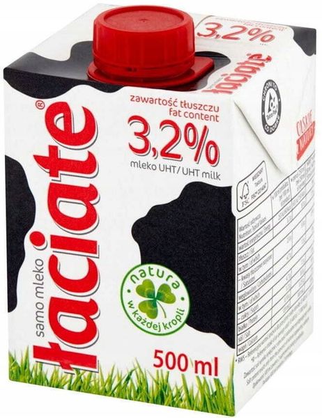 10x Mleko UHT Łaciate 3.2% 0.5l zdjęcie 2