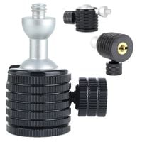 Głowica KULOWA 360 Gwint 1/4" na M5 Uchwyt 3D Statyw Aluminium Czarna 45 mm