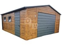 Garaż Blaszany 5x5 Brama - drzwi - 2x okno - rynny -  TKD91