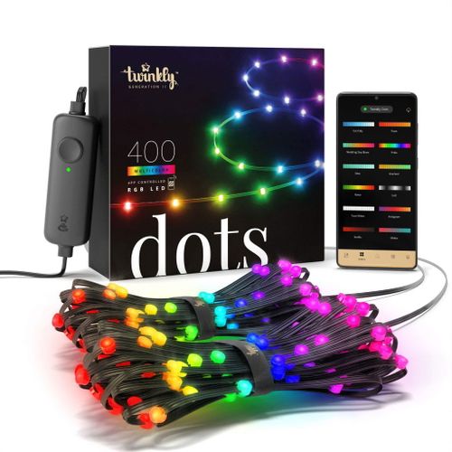 Inteligentna taśma Twinkly Dots 400 LED RGB 20 m, czarne na Arena.pl
