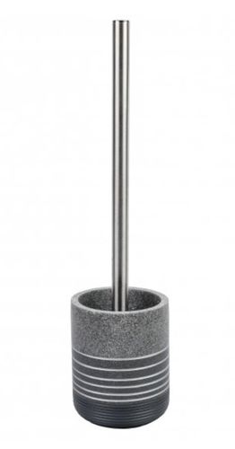 Szczotka WC z pojemnikiem SALTA polyresin szary matowy kamienny wygląd na Arena.pl