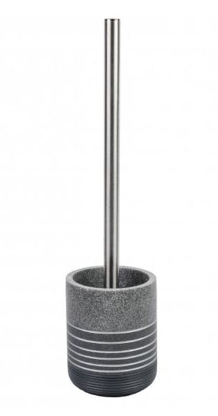 Szczotka WC z pojemnikiem SALTA polyresin szary matowy kamienny wygląd zdjęcie 1