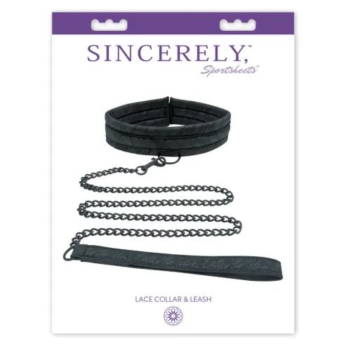 sportsheets sincerely lace collar & leash - regulowana obroża z koronką na Arena.pl
